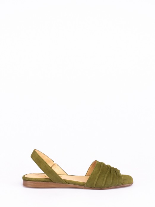 Fringed Suede Flat Sandals