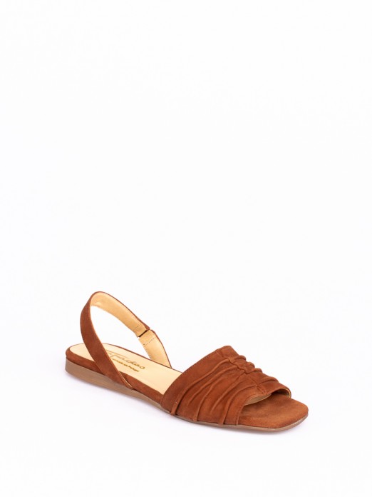 Fringed Suede Flat Sandals