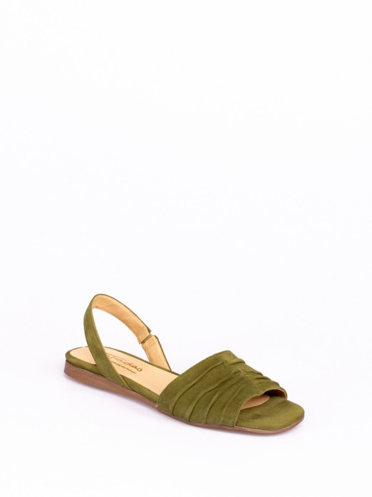 Fringed Suede Flat Sandals