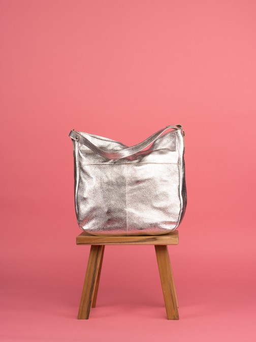 Laminated Leather Shoulder Bag