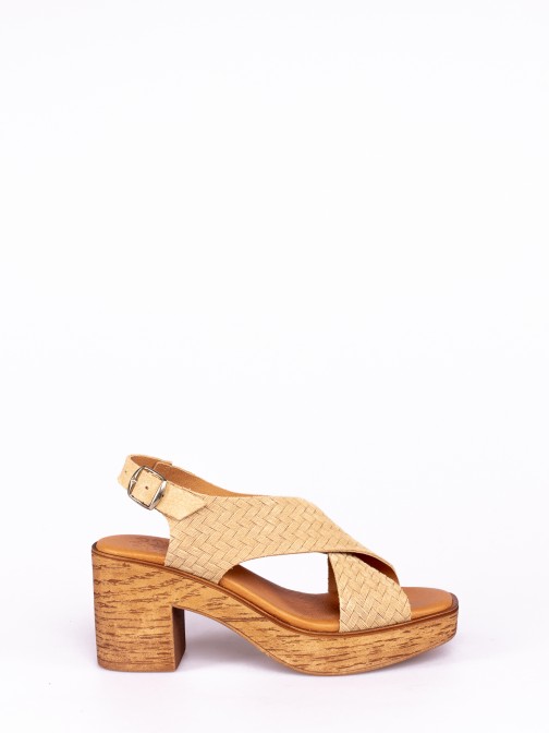 Sandal with Crossed Suede Straps