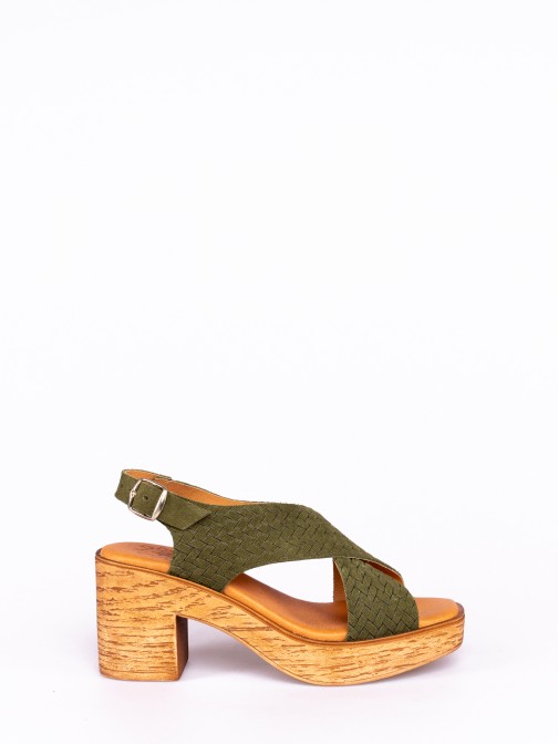 Sandal with Crossed Suede Straps
