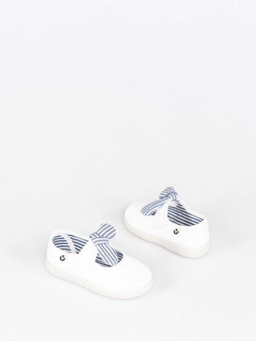 Victoria Ballerinas with Striped Bow 20/30