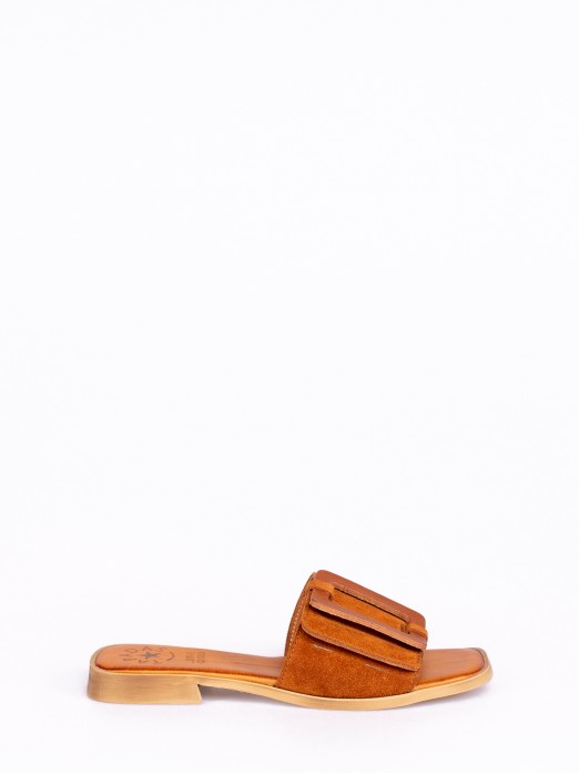 Buckle Suede Slipper