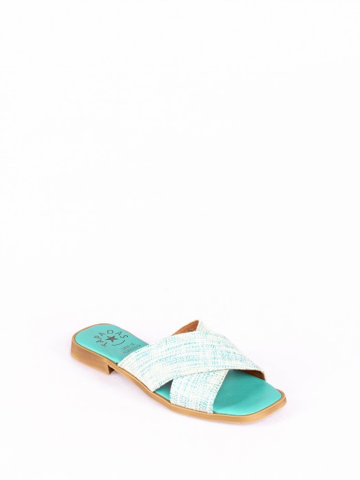 Crossed Linen Slipper