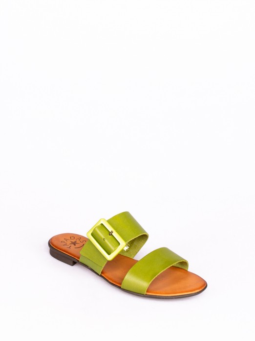 Leather Double Strap Slipper