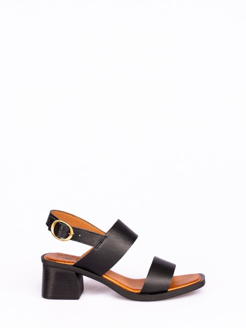 Leather High-heel Sandals