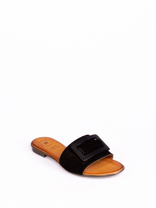 Buckle Suede Slipper