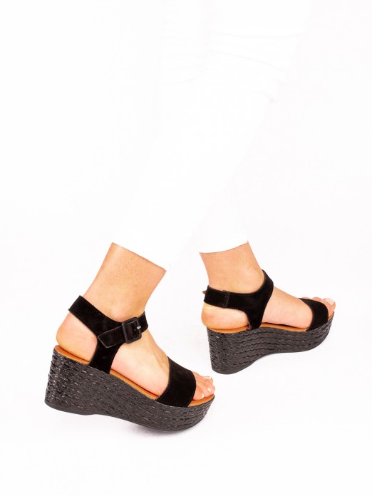 Suede Wedge Sandal