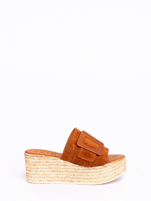 Buckle Suede Wedges