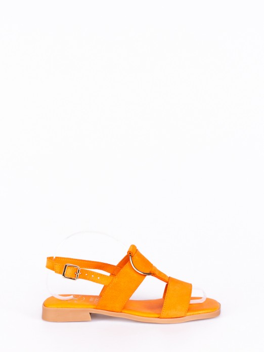 Suede Flat Sandals