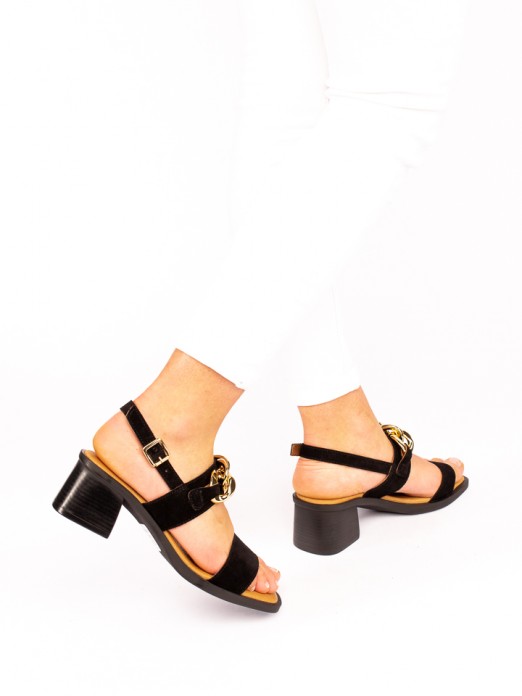 Suede High-heel Sandals