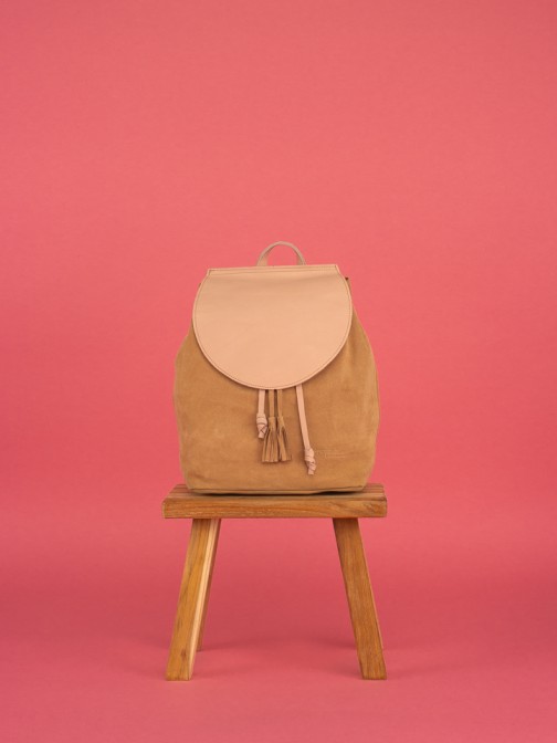 Suede and Smooth Leather Backpack