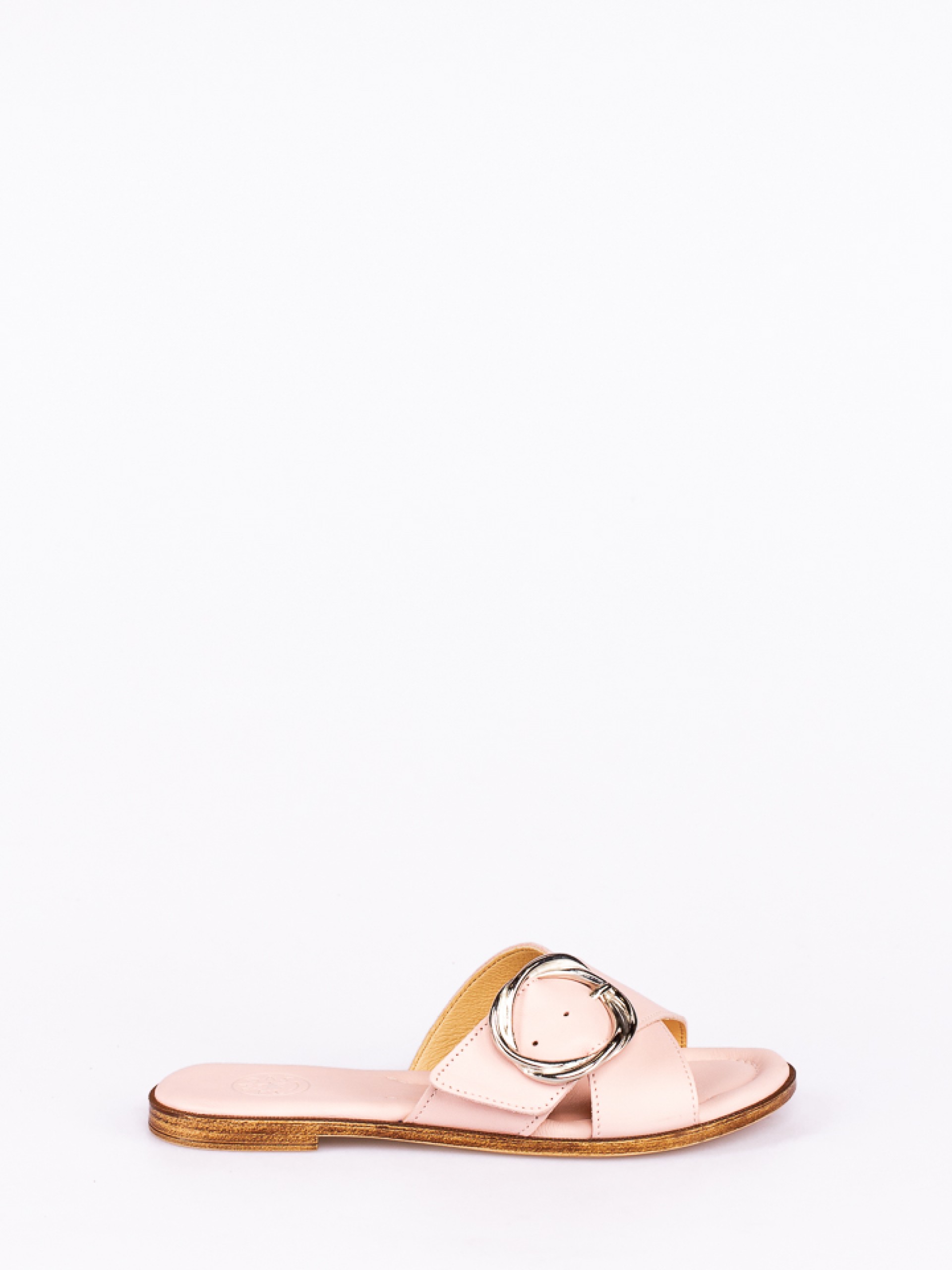 Chinela em Pele com Fivela