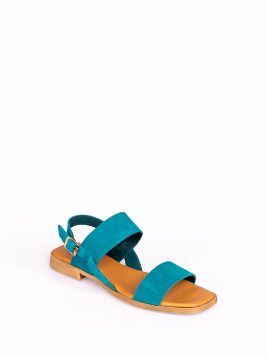 Two Straps Suede Flat Sandals