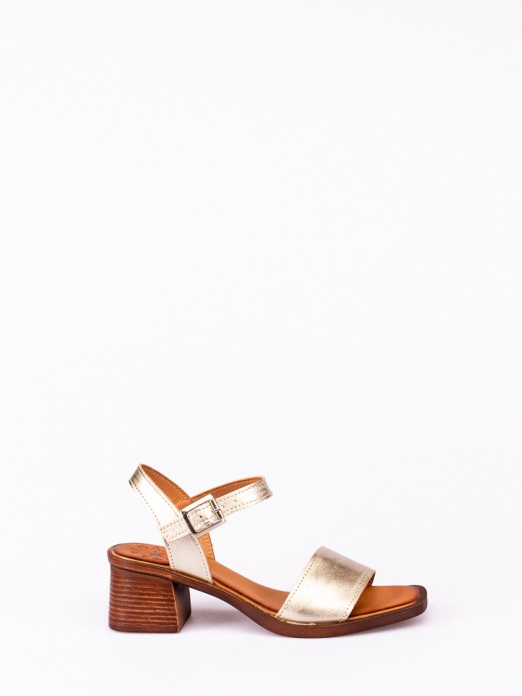 Leather High-heel Sandals