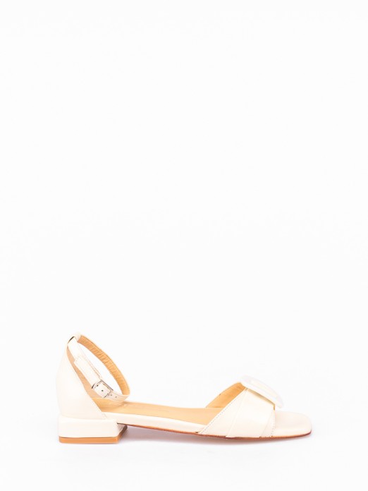 Low Heel Sandal with Chain