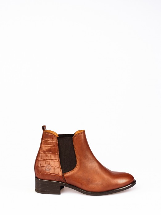 Croco Leather Boots