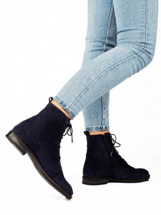 Suede Oxford Ankle Boots