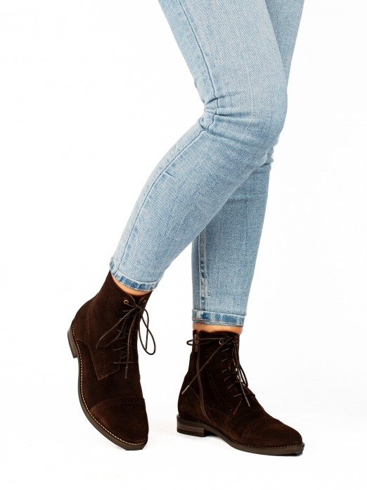 Suede Oxford Ankle Boots