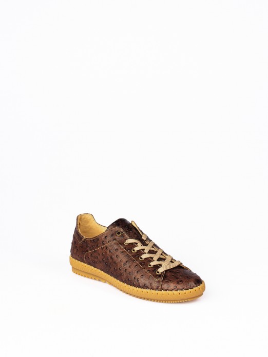 Animal-Print Leather Sneakers