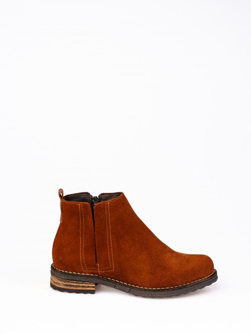 Suede Ankle Boot with Side Elastics