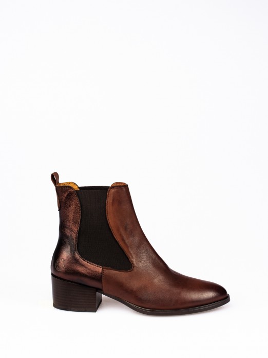 Leather Almond Toe Ankle Boots