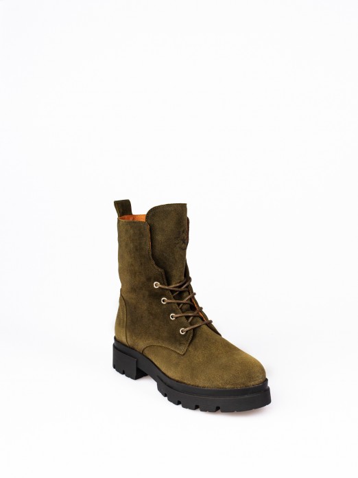 Suede Lace-up Boots