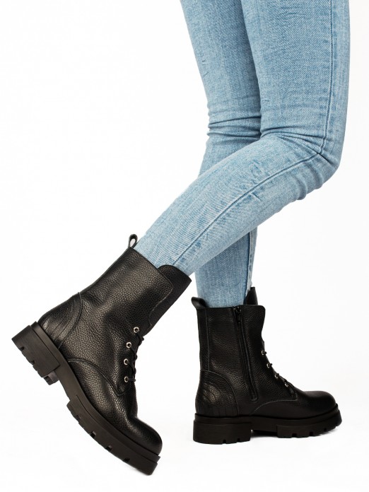 Leather Lace-up Boots