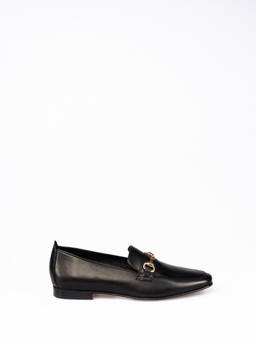 Leather Loafers with Horsebit Detail