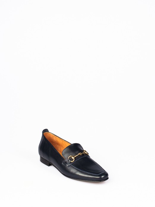 Leather Loafers with Horsebit Detail