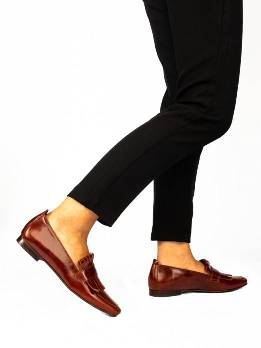 Leather Loafers with Fringes