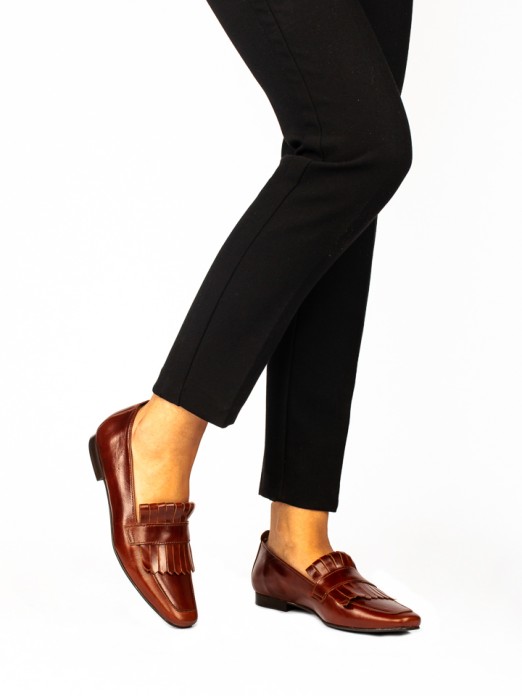 Leather Loafers with Fringes