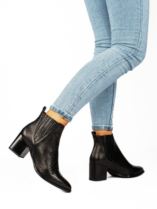 Polished Leather Ankle Bootd
