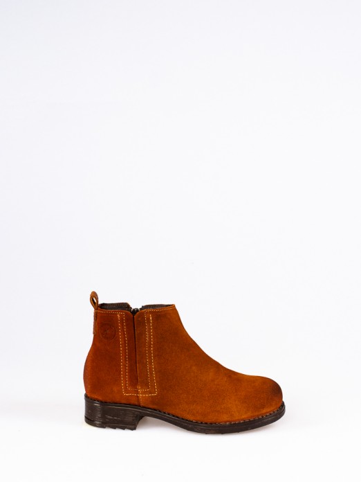 Suede Ankle Boot with Side Elastics