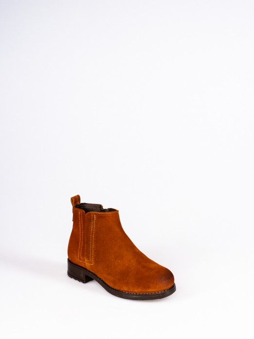 Suede Ankle Boot with Side Elastics