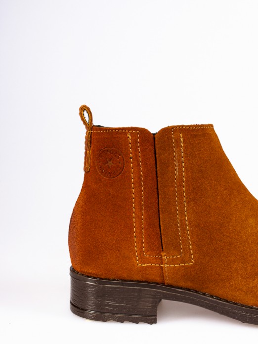 Suede Ankle Boot with Side Elastics