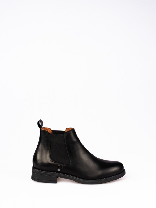 Leather Ankle Boots with Elastic