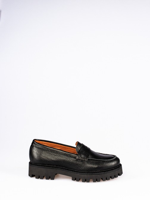 Laminated Leather Loafers