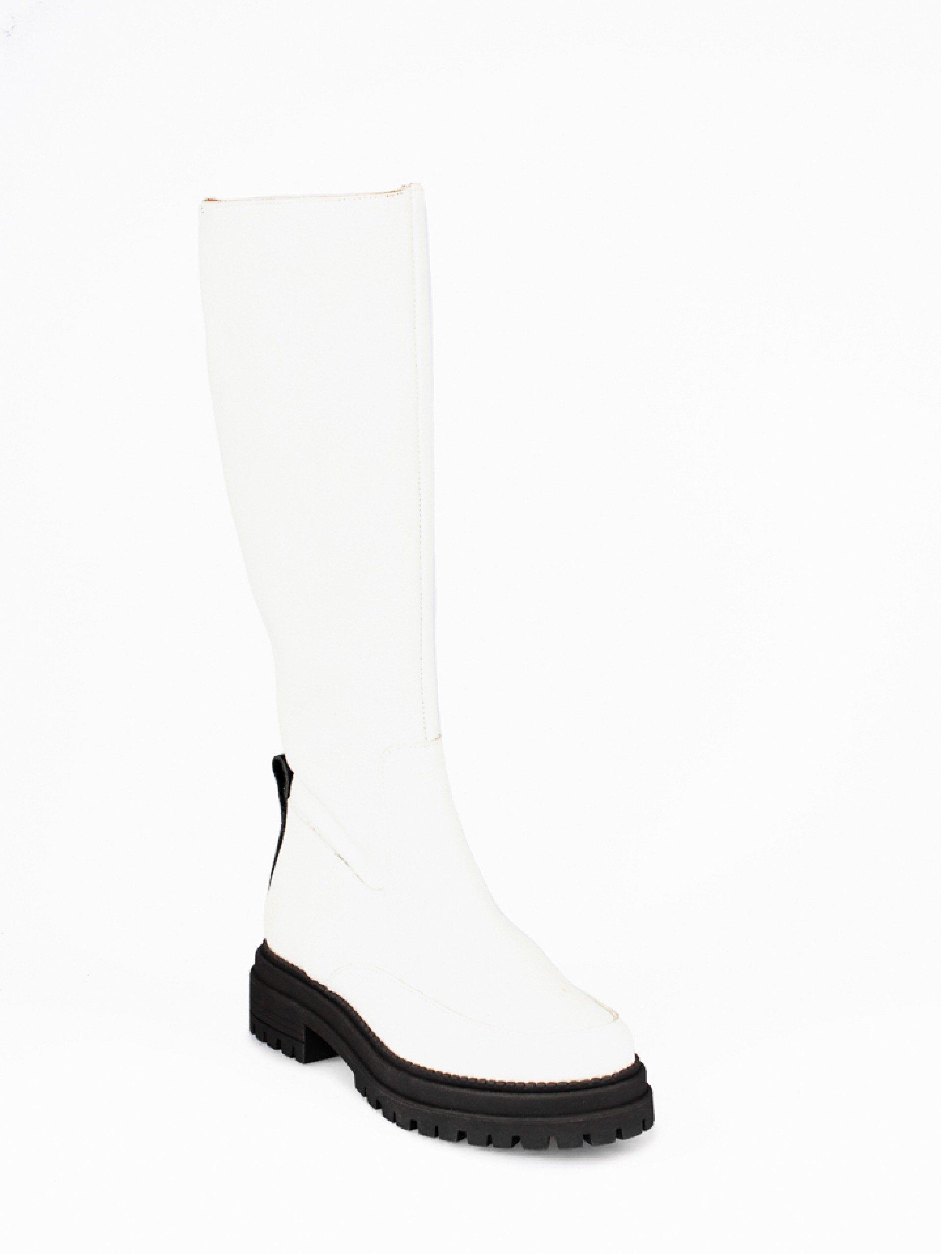 Leather Heel-high Chunky Boots