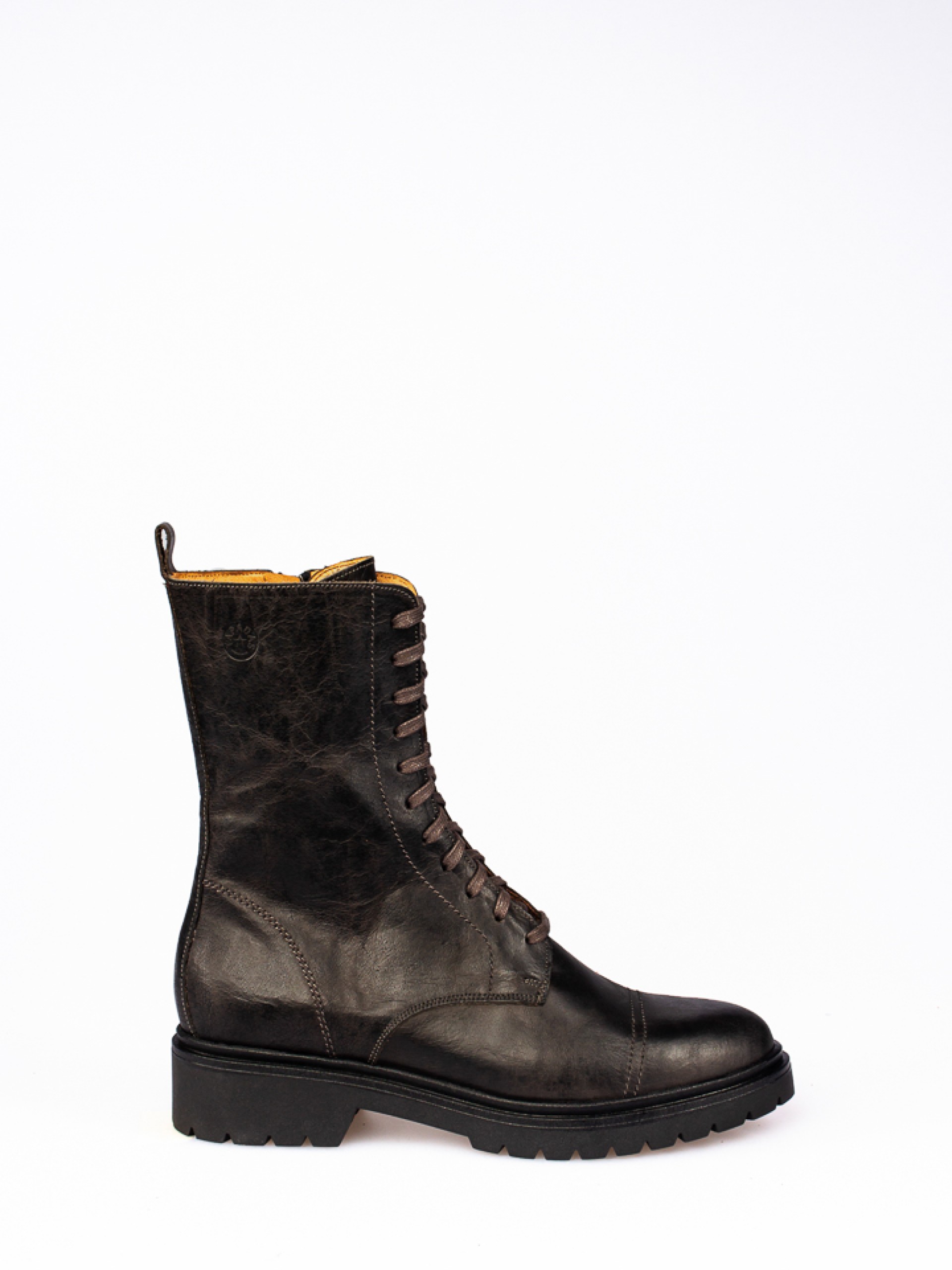 Leather Mid-calf Flat Boots