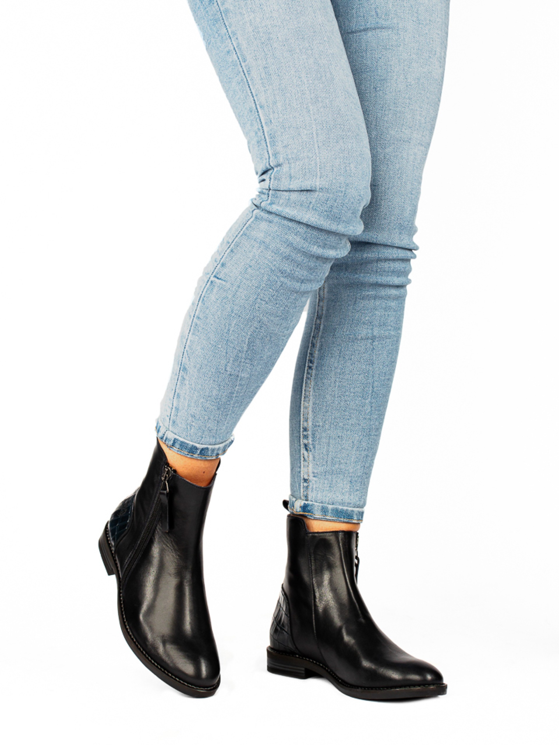 Botim em Pele Polida e Croco