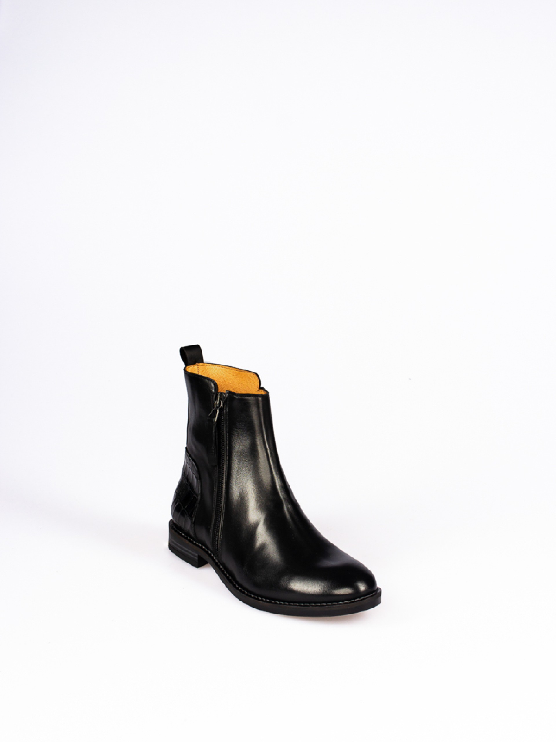 Botim em Pele Polida e Croco