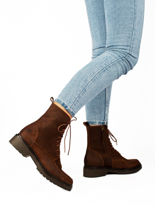 Suede Lace-up Boots