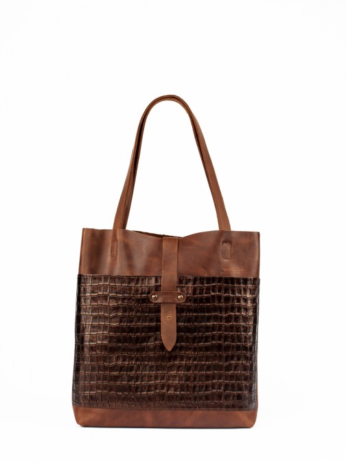 Croco Leather Shopper Bag