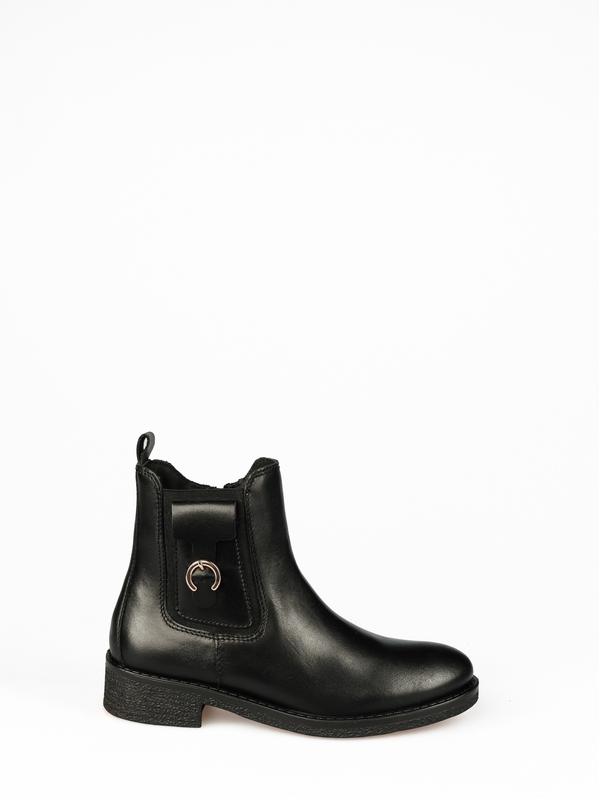 Leather Ankle Boots with Buckle