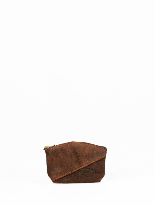Suede Leather Round Wallet