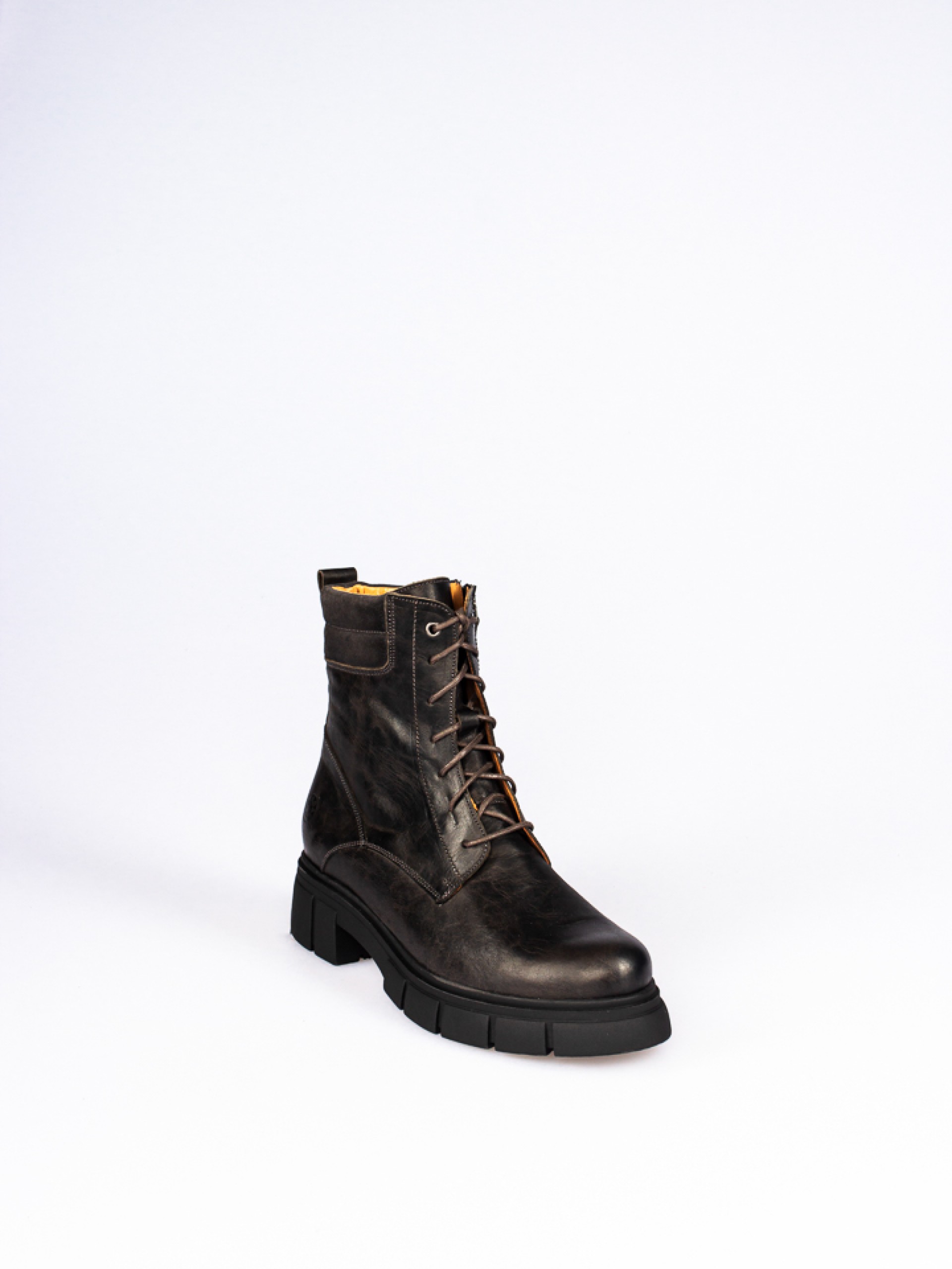 Combat Boots in Fabric and Leather