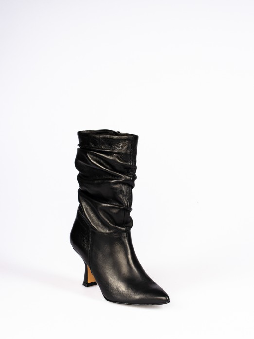Leather Mid-Calf Boots