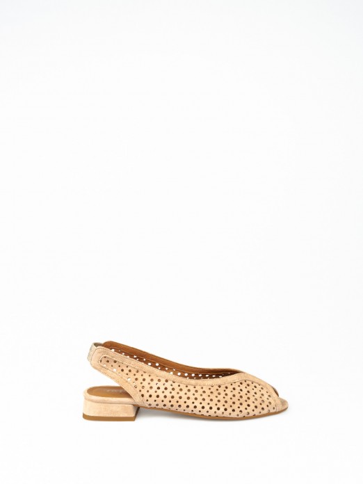 Perforated Suede Sandal